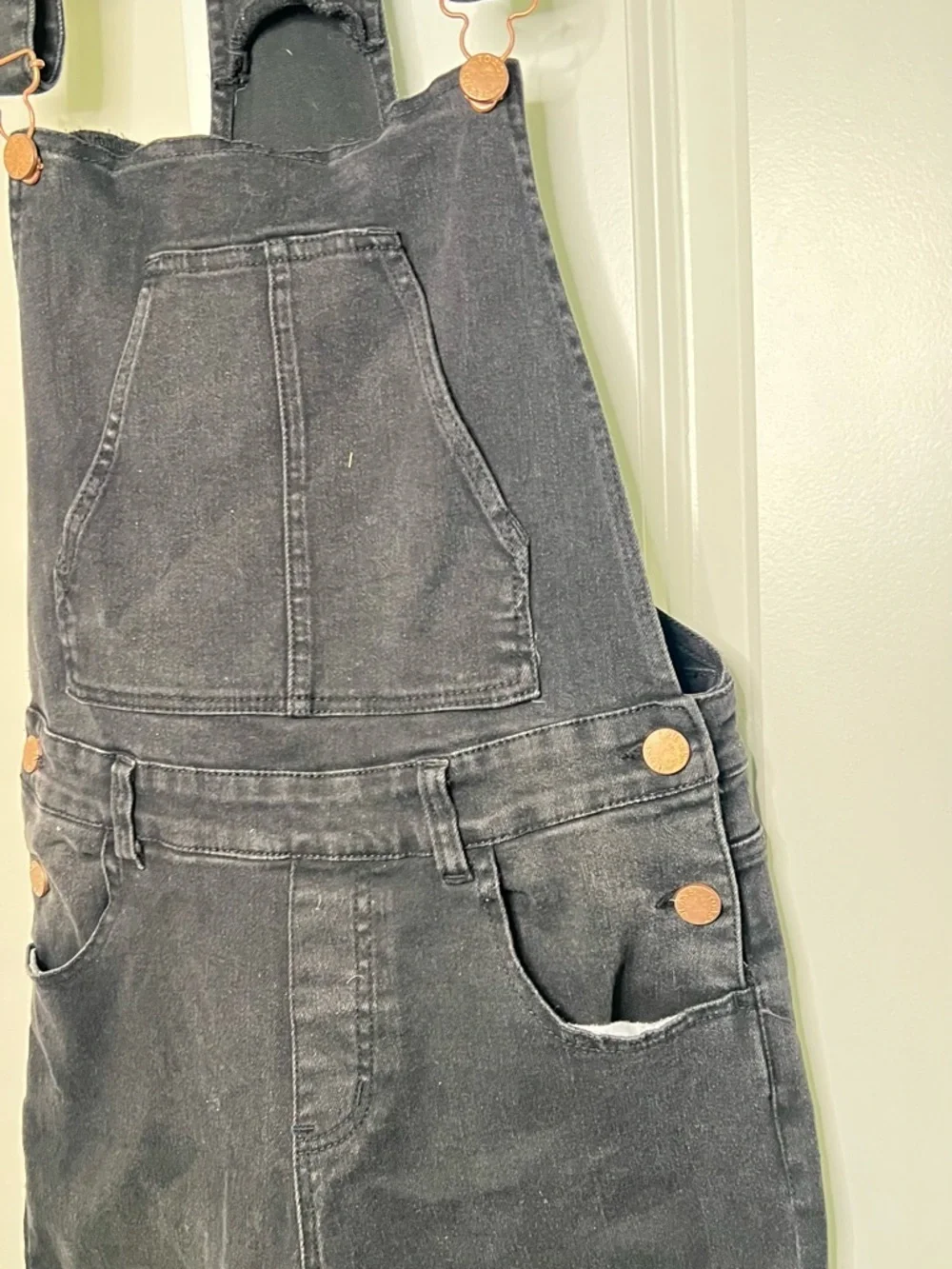 Toast Jeans Women’s Sz S Distressed Overall Jumpsuit Denim Soft Stretch Outdoor